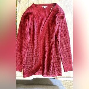 Moral Fiber Maroon Cardigan Sweater Size Medium